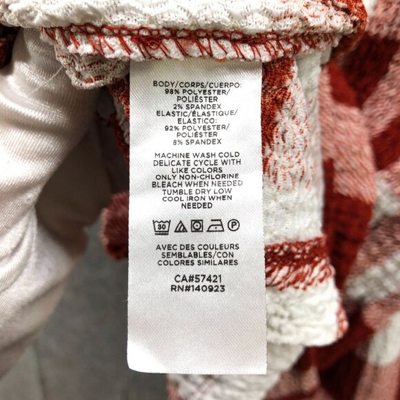 Loft Smocked Cami Womens XL Peplum Rust Brown Plaid Stretch - Picture 8 of 8